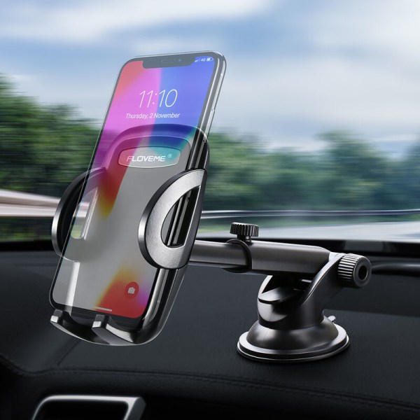 Bil Dashboard Telefonholder Midterkonsol Sugekopmontering (sort)