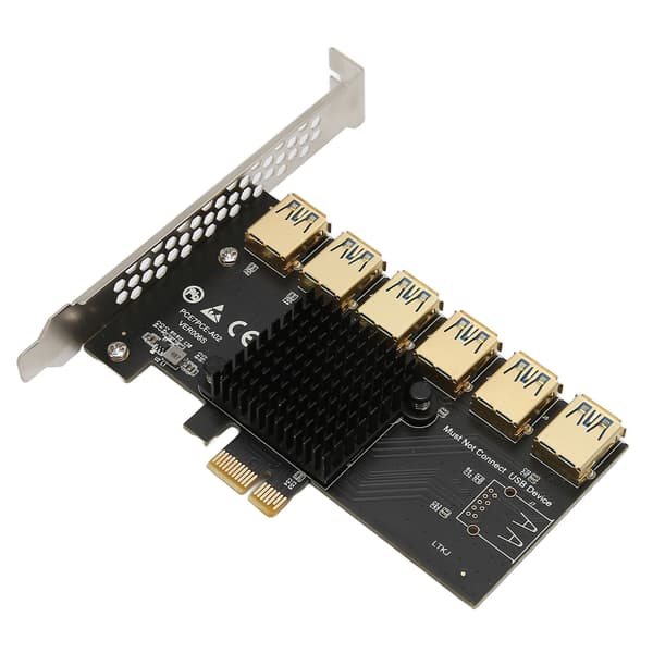 PCIe 1 till 6 Riser-kort USB 3.0 Grafikförlängning Enkel Installation Högkompatibel Adapter