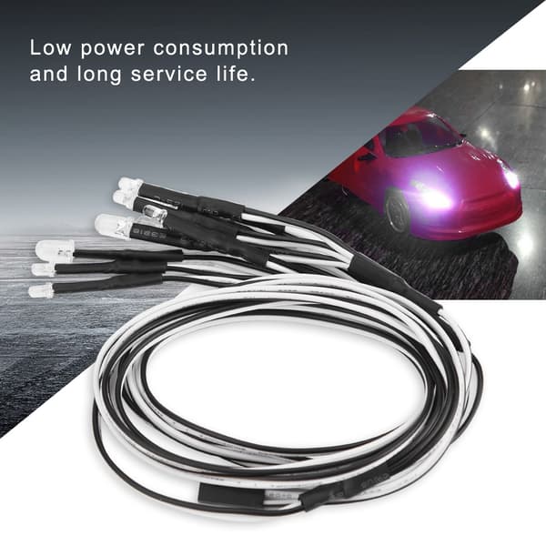 10 stk. 5 mm 3 mm LED-frontlykter for RC-bilmodeller