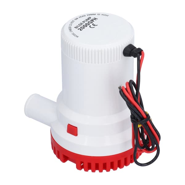 Tystgående 12V 2000GPH Dränkbar Multifunktionell Vattenpump