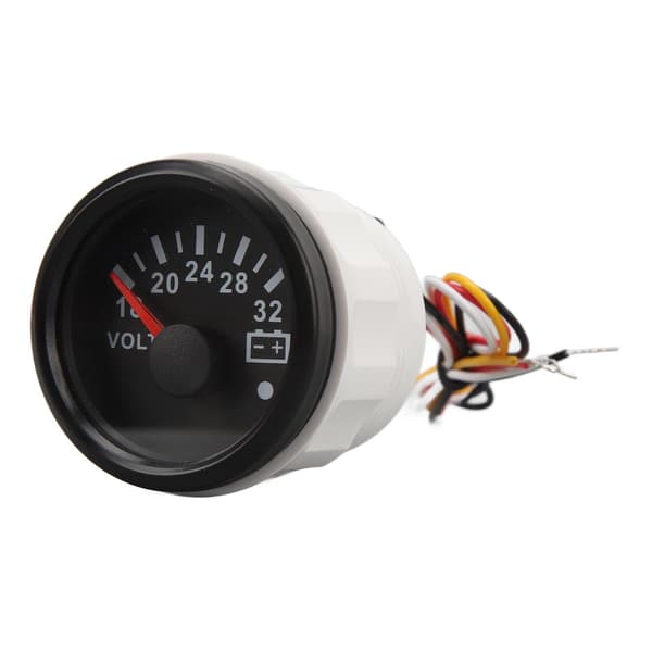 52MM Voltmeter DC 9 til 32V Høj Præcision Hurtig Respons Pointer Voltmeter med Baggrundsbelysning Til RV'er Yacht Fiskebåde Skibe Sort Skive Sort Bezel