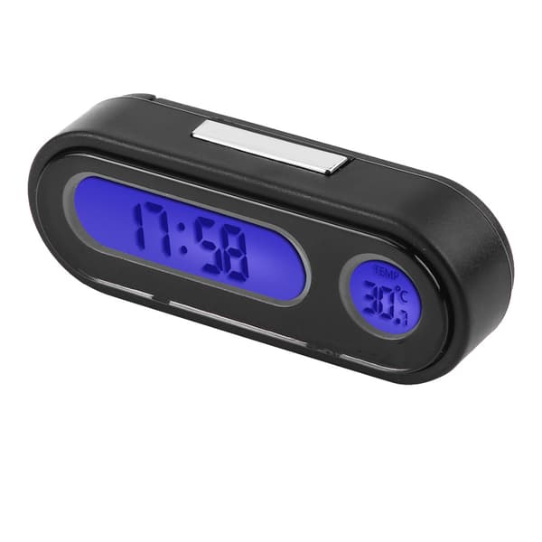 2-i-1 Biltilbehør Mini Elektronisk LED Digital Klokke Termometer Voltmeter