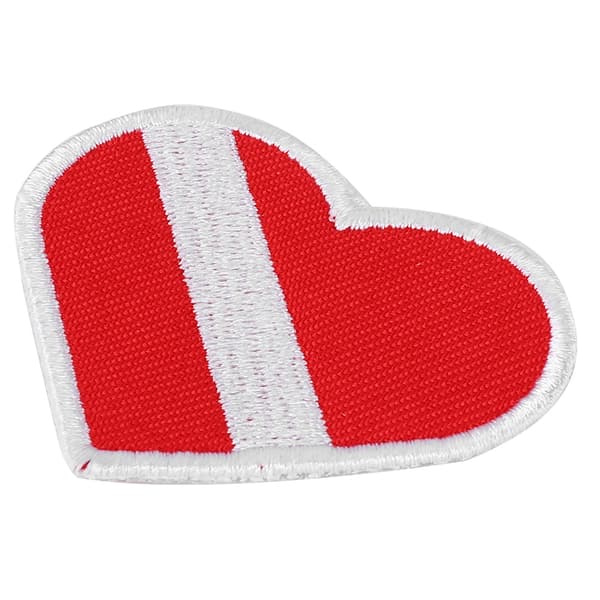 Hjärta broderad dykpatch för väst, väska, keps