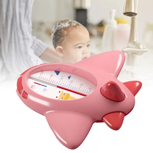 Flyformet babybadetermometer multifunksjonell vanntemperatur rosa
