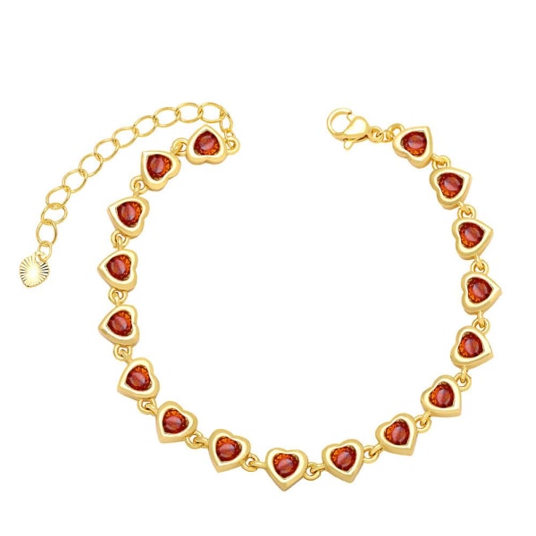 Armbånd Vintage Zircon Heart Stud Fashion smykker Ac8821 Pink