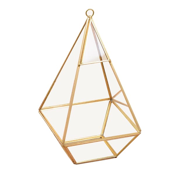 Geometrisk Transparent Glas Blomlåda Ringbox Bröllop Smycken Förvaring Heminredning