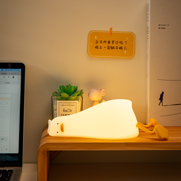 Makaava Flat Duck Night Light Makuuhuoneen ladattava Pat Light