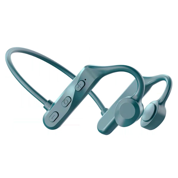 Bone Conduction Bluetooth -kuulokkeet 5.0 korvaan kiinnitettävät vedenpitävät langattomat kuulokkeet (tummanvihreä)