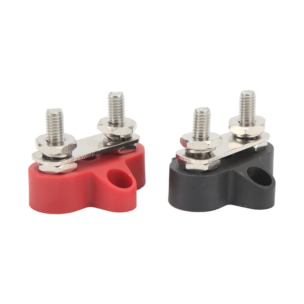 2 stk. 48V M6 Positiv Negativ Terminalblok Batteristik