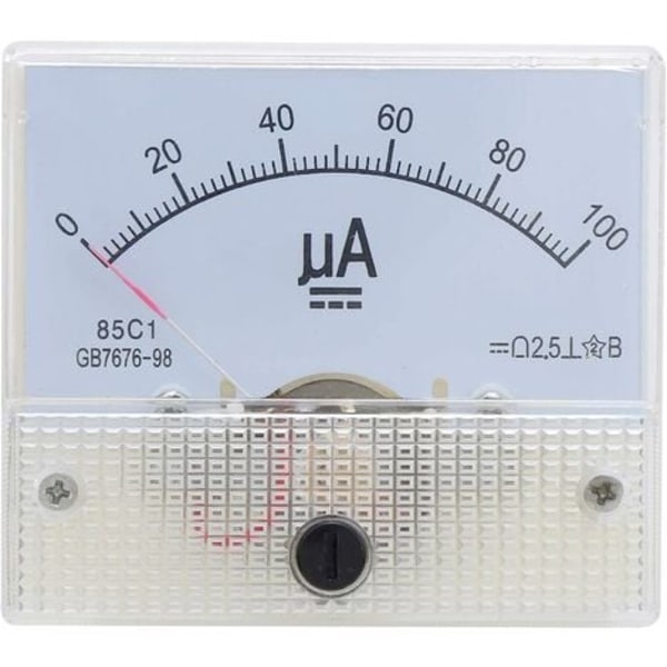 Analoginen volttimittari, 85C1 DC 0~100UA osoitintyyppi Analoginen ampeerimittari Virtapaneelimittari, yksinkertainen rakenne Fonepro