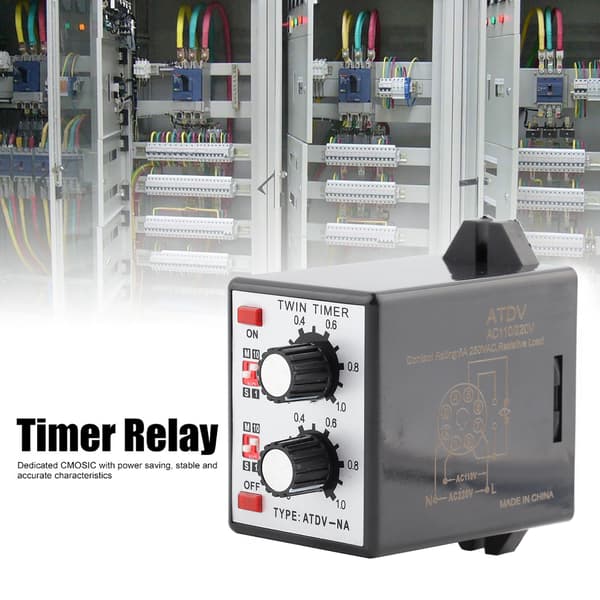 Vred Kontroll Dobbel Timer Relé MultiSection ATDVNA AC110V 220V Tidsbryter