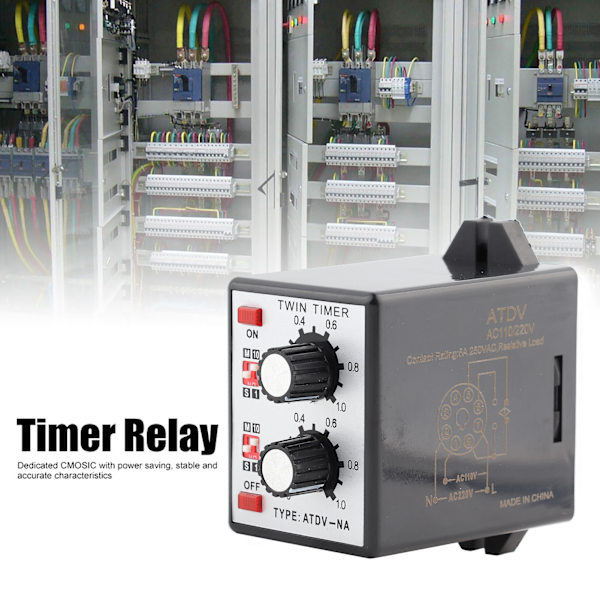 Vred Kontroll Twin Timer Relæ MultiSection ATDVNA AC110V 220V Tidsafbryder