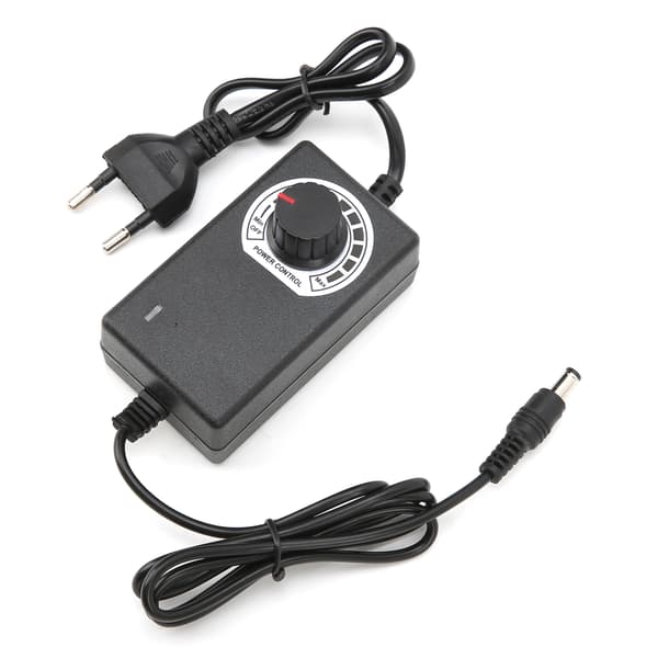 DC Motor Hastighetskontroller Justerbar Strømforsyningsadapter EU-plugg 100V til 240V