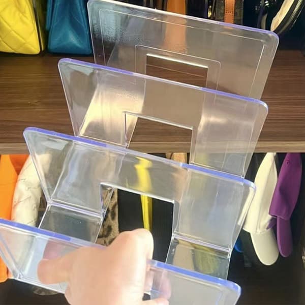 Transparent Handväska Organizer Förvaringshylla 3 Sektioner Sovrum PC Mini