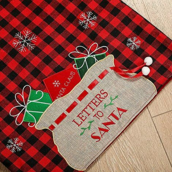Pack Julstolsöverdrag, Buffalo Plädstolsryggöverdrag, Present Säckmönster Stolskydd Slipcovers för jul