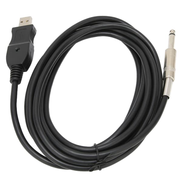 USB Gitarrkabel Hane till 6,35 mm Mono Jack Elektriskt Instrument Inspelning Ljud 3m 9,8ft