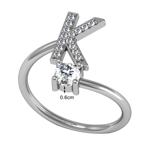 Ring Justerbar Open End Koppar Brev Kvinnor Finger Smycken För Dejting R