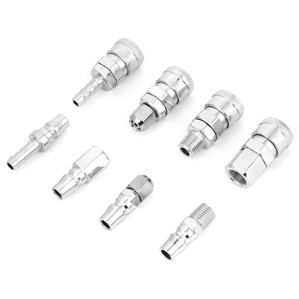 Pneumatisk Quick Connect Koblingssæt 8 Dele 1 4 Tommer Luftkompressor Slangefitting