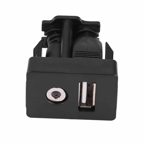 Bil Båt Instrumentbräda Infälld USB-port 3.5mm AUX Jack Förlängningskabel Monteringspanel
