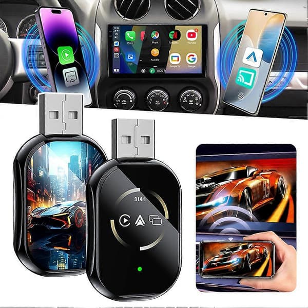 Trådløs Android Auto-adapter med Mirror Link Nem Plug and Play-installation Ingen skade på bilen til daglig pendling Android
