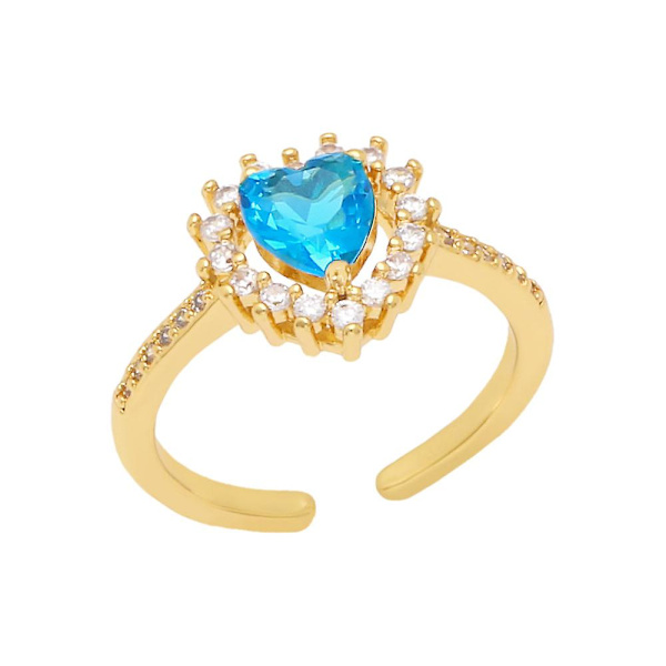 Ring Vintage Zircon Heart Stud Modesmycken Ac9941 purple