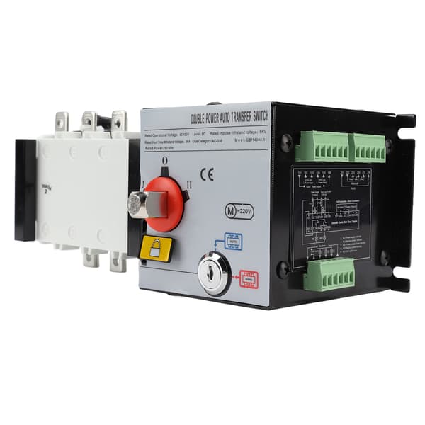 Generator Transfer Switch PC Isolerad 2in 1out Dubbel Ström Automatisk Omkopplare AC400V 125A