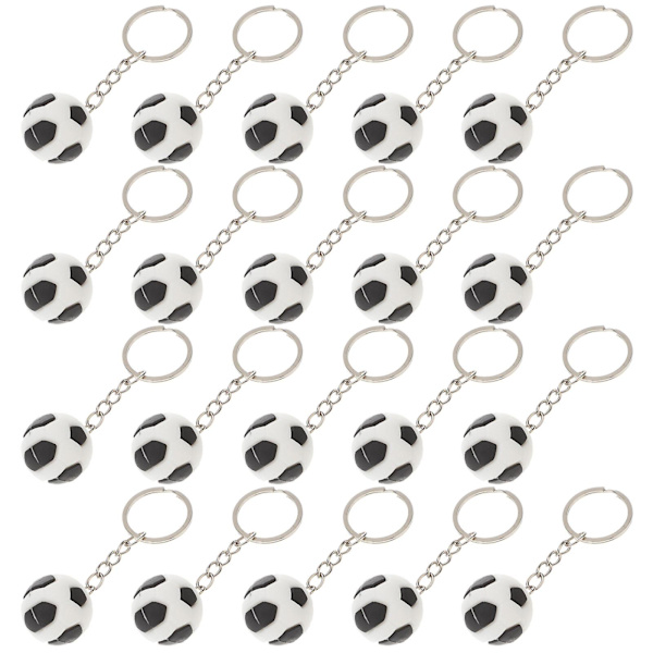 20 stk Mini fodbold vedhæng nøgleringe Creative sort hvid fodbold nøgleringe håndtaske hængende ornamenter (2,5 cm)