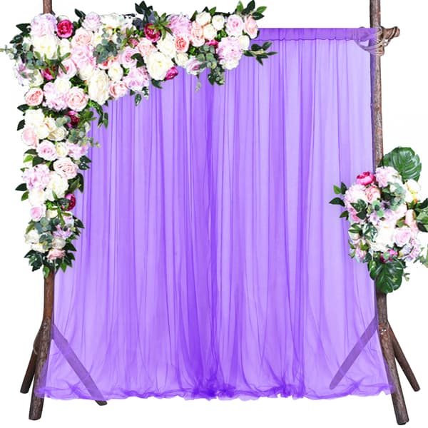 5x10ft Chiffon Bløde Semi-Transparente Moderne Gardiner til Soveværelse Stue Bryllup