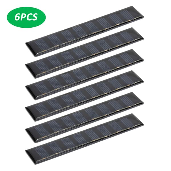 6 st Solpaneler för utomhusbruk, bärbara, nödpaneler, polykisel, 0,3W 4V, laddningsbara, 2,4V 3V batteri, 107x20MM