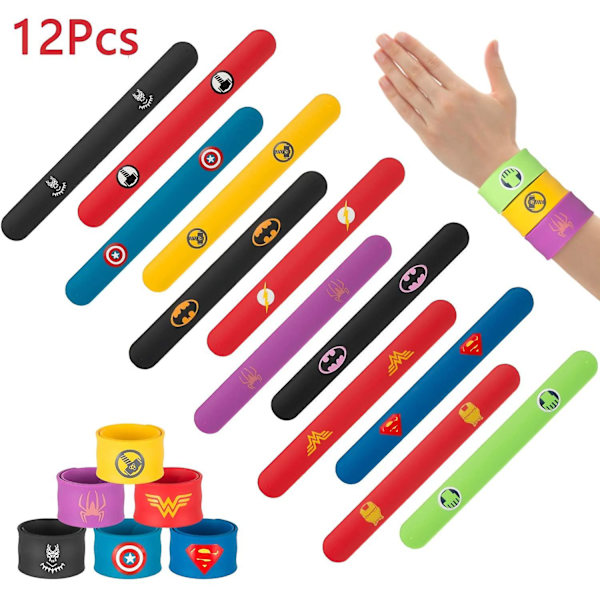 Superhjälte Silikonarmband 12 Blandat hår 12 st