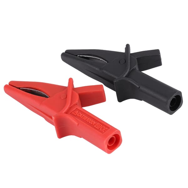 HT18A Large Dolphin Gator Clips Röd Svart för Oscilloskop - 2st