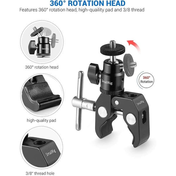 Super Clamp Mount med kugleklemmeadapter og cool klemme 1124