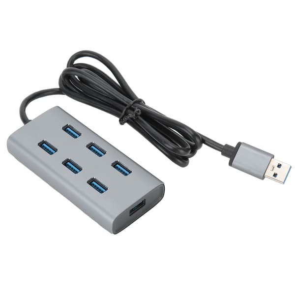 USB 3.0 Hub 7 Port 5Gbps Adapter Bærbar Aluminium Alloy Station til PC Laptop