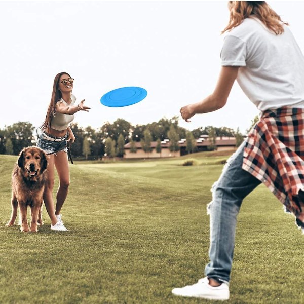 Silikon träningsfrisbee flygande tefat (2 slumpmässiga färger)