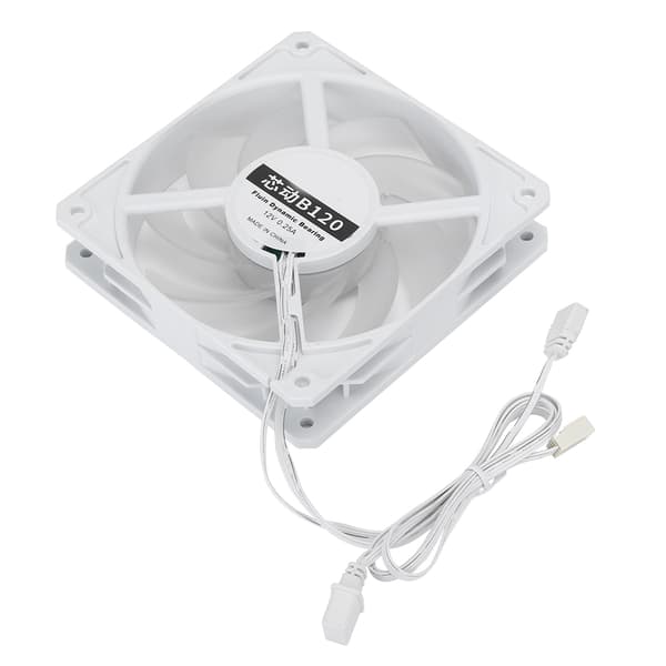 B120 12CM Hvid Støjsvag CPU Køler 77CFM 2400RPM 12V PC Blæser