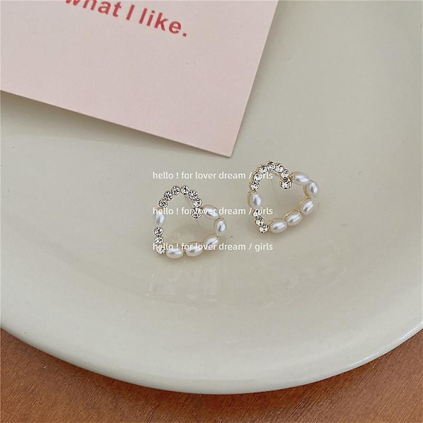 Örhängen Pearl Heart Stud Girls&#39; Modesmycken Ac2617 D323