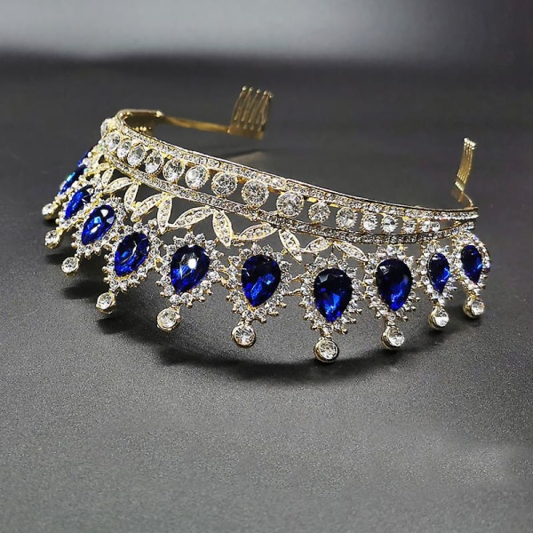 Crown Ornament Bröllopstillbehör Enkel Legering Blå Kristall Brudklänning Smycken