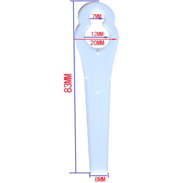 Gräsklipparblad, plast Gräsklipparblad Delar 8,3 cm 60 st Vit