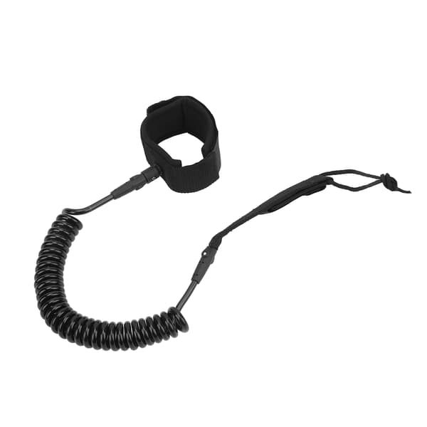 Justerbart Elastiskt TPU Surfbrädeskoppel 8ft 2.44m Svart Omlindad Ankelrem för Paddleboards Longboards