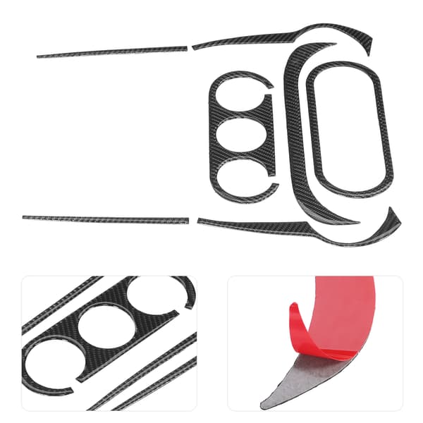 7 stk. Aircondition Multimedia Panel Cover Kulfiber Trim Passer til Mitsubishi Lancer 08-16