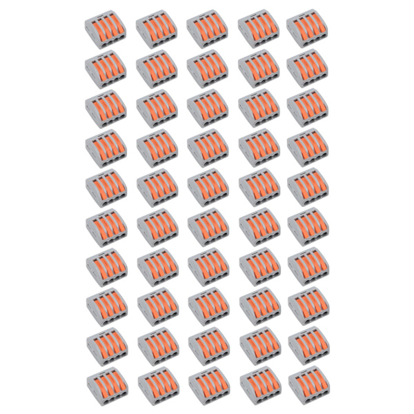 50 stk. Push Wire Connector Mini Hurtig Kompakt Terminalblok Parallel PCT-214