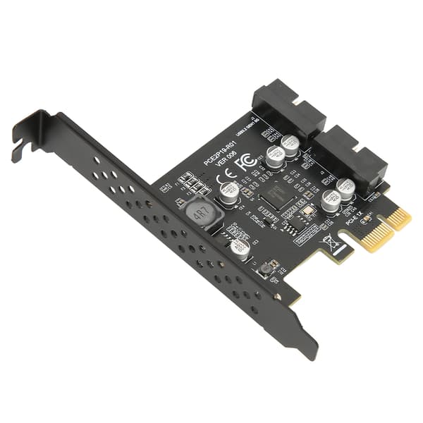 PCIe till USB 3.2 expansionskort 5Gbps höghastighets dubbelport 19PIN frontpanel Riser-kort svart