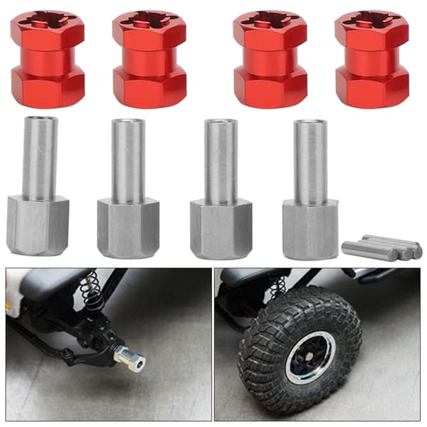RC Forlængelseshjul Hex Hub Driver Adapter Passer til D90 AX10 CC01 SCX10 F350Rød