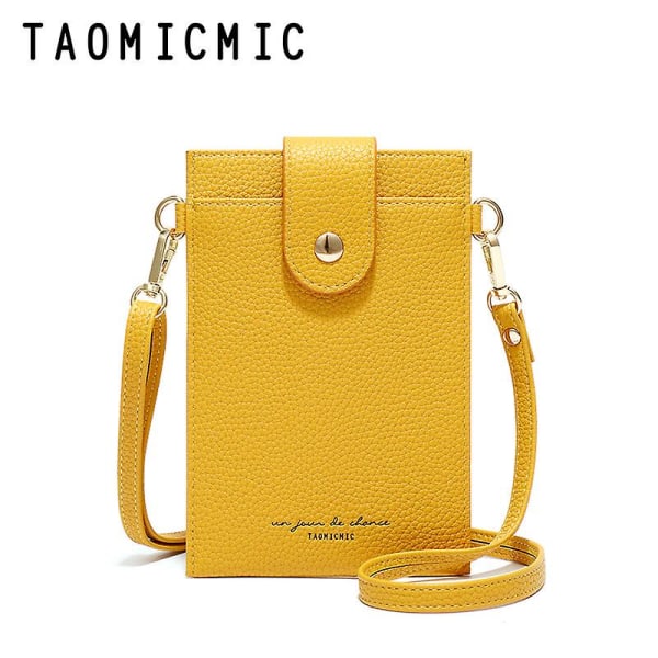 Crossbody mobiltelefontaske til kvinder Lille skulderpung Kortpung Tasketaske A916-1231 Yellow