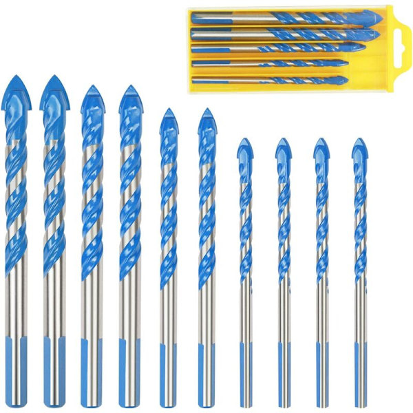 Multifunktionell triangulär borr (blå 6mm*4+blå 8mm*2+blå 10mm*2+blå 12mm*2)