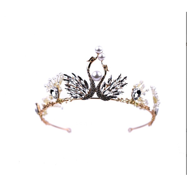 Utsökt Pearl Swan Crown (guld)