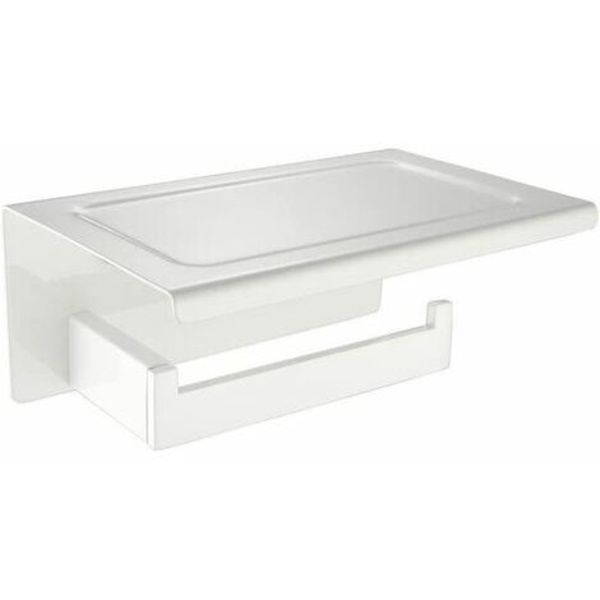 Moderne toiletpapirholder med hylde lavet af 304 rustfrit stål Holdbar blød hvid farve i moderne designdekor