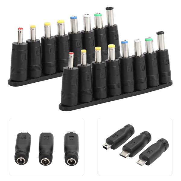 2 i 1 USB til DC-kabel 11 i 1 Strømadapter Utskiftbar Plugg Datatilbehør