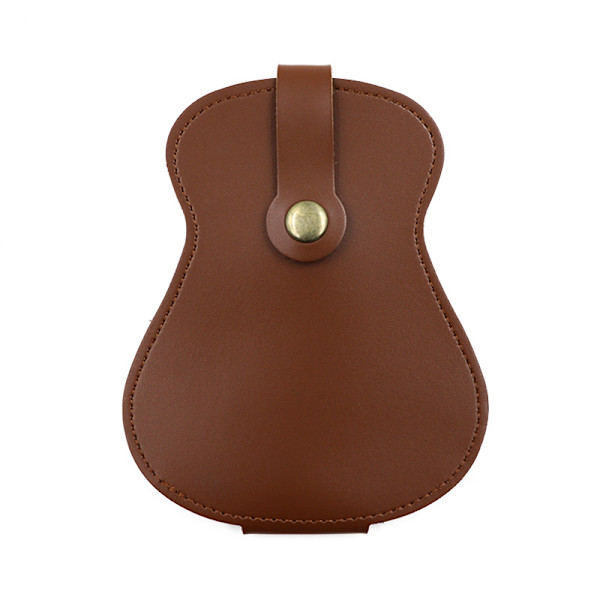 【XiYa butik】Læder Guitar Pick Holder Etui, Håndlavet PU Læder Guitar Plectrum Holder med 18 Slots til Guitar Picks Dark Brown