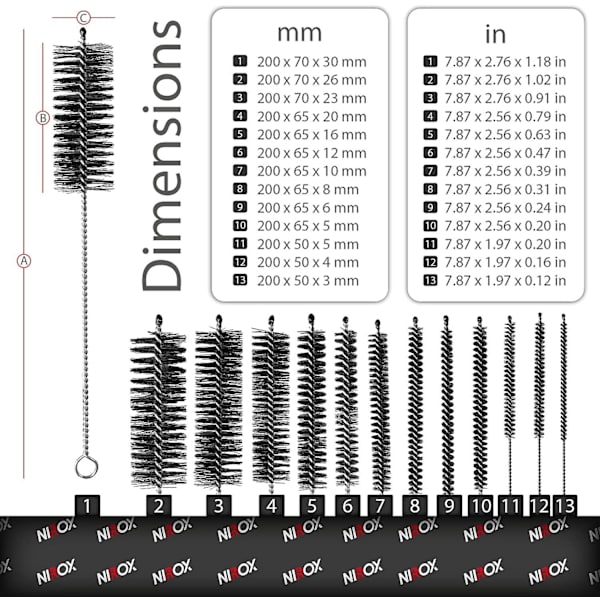 Nylon set 13 kpl - Letkuharja pienille aukkoille